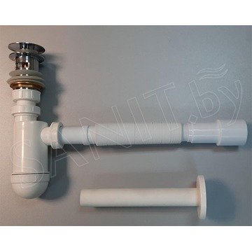 Сифон для умывальника Alcaplast с металлическим донным клапаном Roxen PD02 (chrome) без перелива и гофрой
