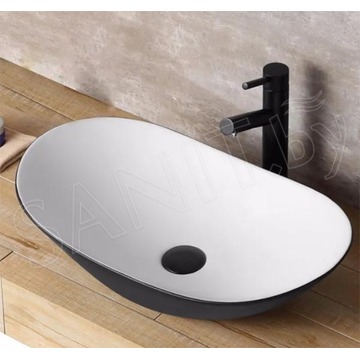 Умывальник Rea Royal Black White U6600