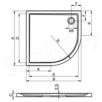 Душевой уголок Roth (Roltechnik) Tower Line TR2 Light + поддон Riho DA88 + сифон