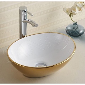 Умывальник Rea Sofia Gold/White U0456 / Mini U6334