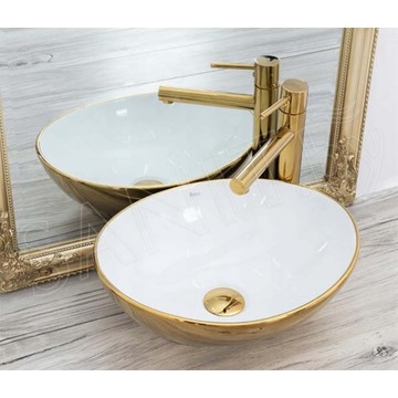 Умывальник Rea Sofia Gold/White U0456 / Mini U6334