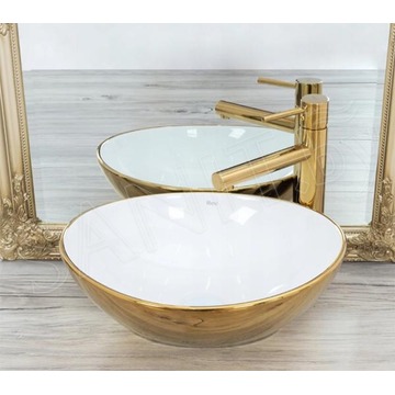 Умывальник Rea Sofia Gold/White U0456 / Mini U6334