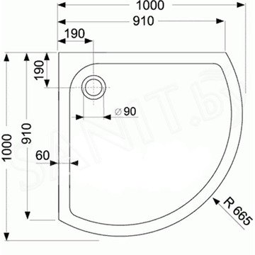 Душевой поддон Roth (Roltechnik) Round-M 100