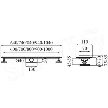 Душевой трап Calani Linea360 Chrom 70 / 90