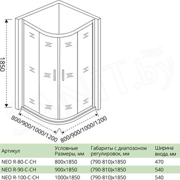 Душевой уголок Good Door Neo R C-CH