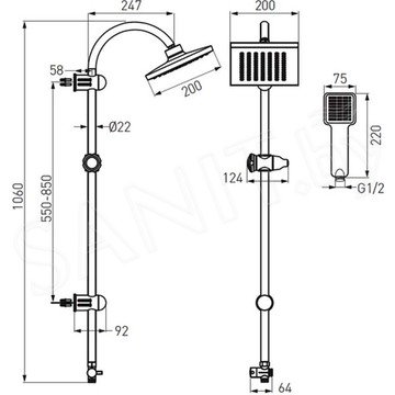 Душевая стойка Ferro Squerto NP22