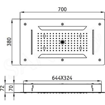 Верхний душ RGW Shower Panels SP-71 с подсветкой