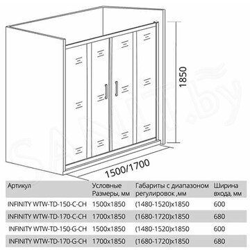 Душевой уголок Good Door Infinity WTW-TD + SP C-CH 170