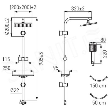 Душевая стойка Ferro Amigo VerdeLine NP26VL