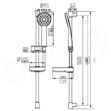 Душевой гарнитур Ferro Bellis N180B