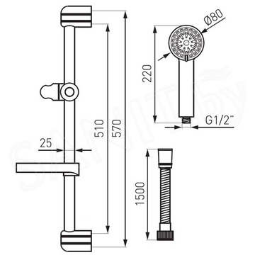 Душевой гарнитур Ferro Ego N150B