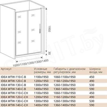 Душевая дверь Good Door Idea WTW C-CH