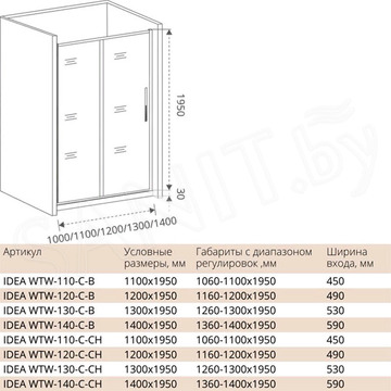 Душевой уголок Good Door Idea WTW + SP C-B 110