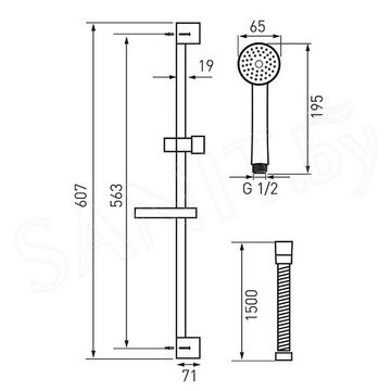 Душевой гарнитур Ferro Simpla N120