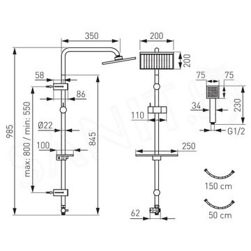 Душевая стойка Ferro Squerto Lux NP24