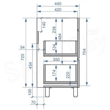 Тумба под умывальник Vela Бриз напольная 65 / 75 / 80 / 90 / 100 / 120 Milen