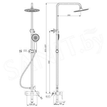 Душевая стойка Abber Eleganz AF8316B