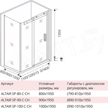 Душевой уголок Good Door Altair WTW + SP C-CH 120