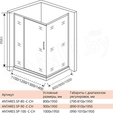 Душевой уголок Good Door Antares WTW + SP C-CH 120