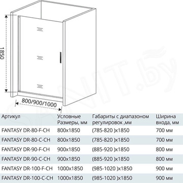 Душевой уголок Good Door Fantasy DR + SP C-CH 100