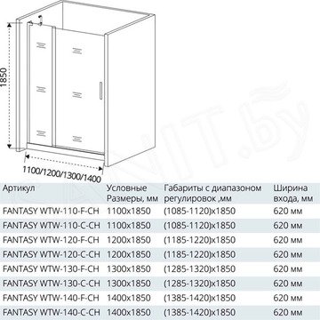 Душевая дверь Good Door Fantasy WTW C-CH
