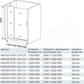 Душевой уголок Good Door Fantasy WTW + SP C-CH 130