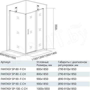 Душевой уголок Good Door Fantasy WTW + SP C-CH 130