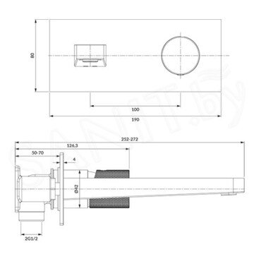 Смеситель встраиваемый Omnires Contour CT8015AT (1 функция)