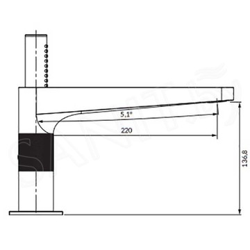 Смеситель на борт ванны Omnires Contour CT8032AT на 4 отверстия
