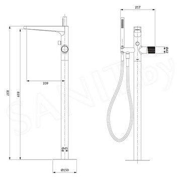 Смеситель для ванны Omnires Contour CT8033CR