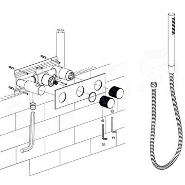 Смеситель встраиваемый Omnires Contour CT8035/1AT (2 функции)