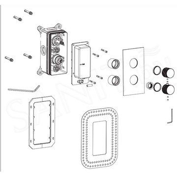 Смеситель встраиваемый Omnires Contour CT8036GLB (1 функция) термостатический