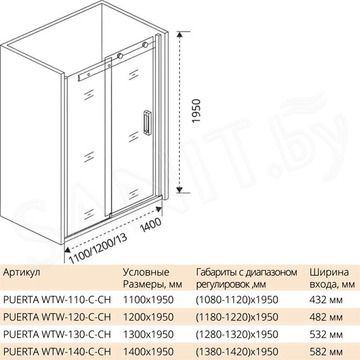 Душевой уголок Good Door Puerta WTW + SP C-CH 110