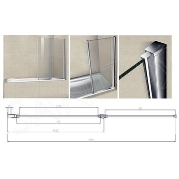 Душевая шторка на ванну Good Door Screen FO-80-C-CH