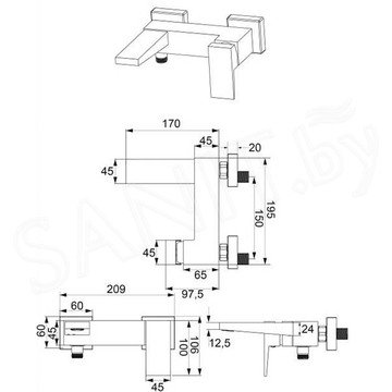 Смеситель для ванны Omnires Fresh FR7130CR