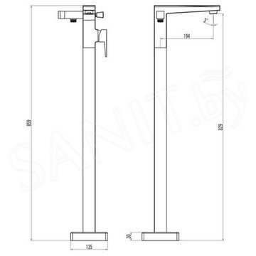 Смеситель для ванны Omnires Fresh FR7133CR