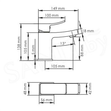 Смеситель для умывальника WasserKraft Aller 1063WHITE