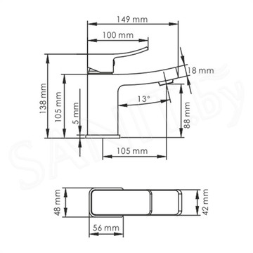 Смеситель для умывальника WasserKraft Aller 1063WHITE