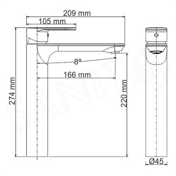 Смеситель для умывальника WasserKraft Mindel 8503H