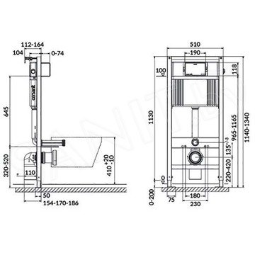 Инсталляция для унитаза Cersanit Aqua 52 S97-062 SLIM