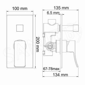 Смеситель скрытого монтажа WasserKraft Aller 10641 (2 функции)