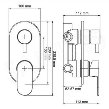 Смеситель скрытого монтажа WasserKraft Dinkel 5871 (3 функции)