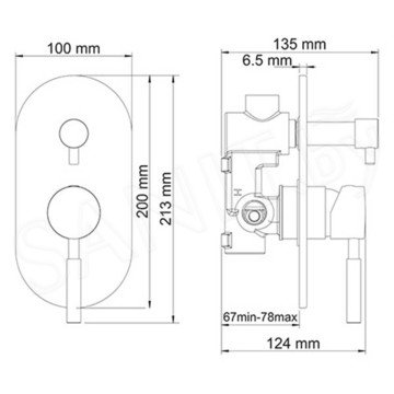 Смеситель скрытого монтажа WasserKraft Main 4141 (2 функции)