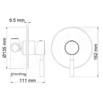 Смеситель встраиваемый WasserKraft Main 4151 (1 функция)