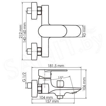 Смеситель для ванны WasserKraft Mindel 8501