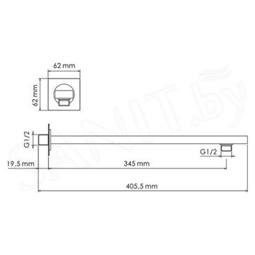 Кронштейн для верхнего душа Wasserkraft A090