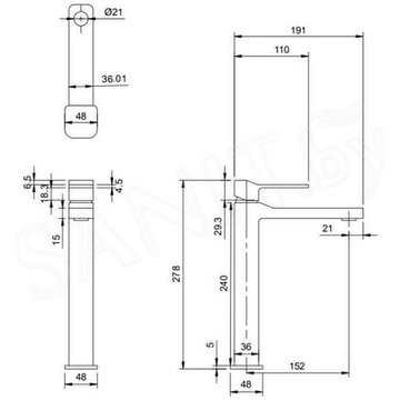 Смеситель для умывальника Omnires Slide SL7712GR