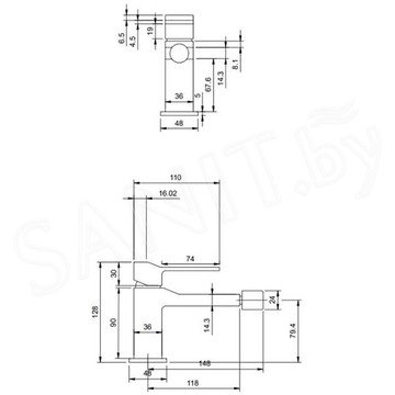 Смеситель для биде Omnires Slide SL7720CR