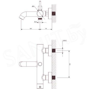 Смеситель для ванны Omnires Y Y1230BL