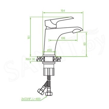 Смеситель для умывальника Laveo Alea BLE_022D